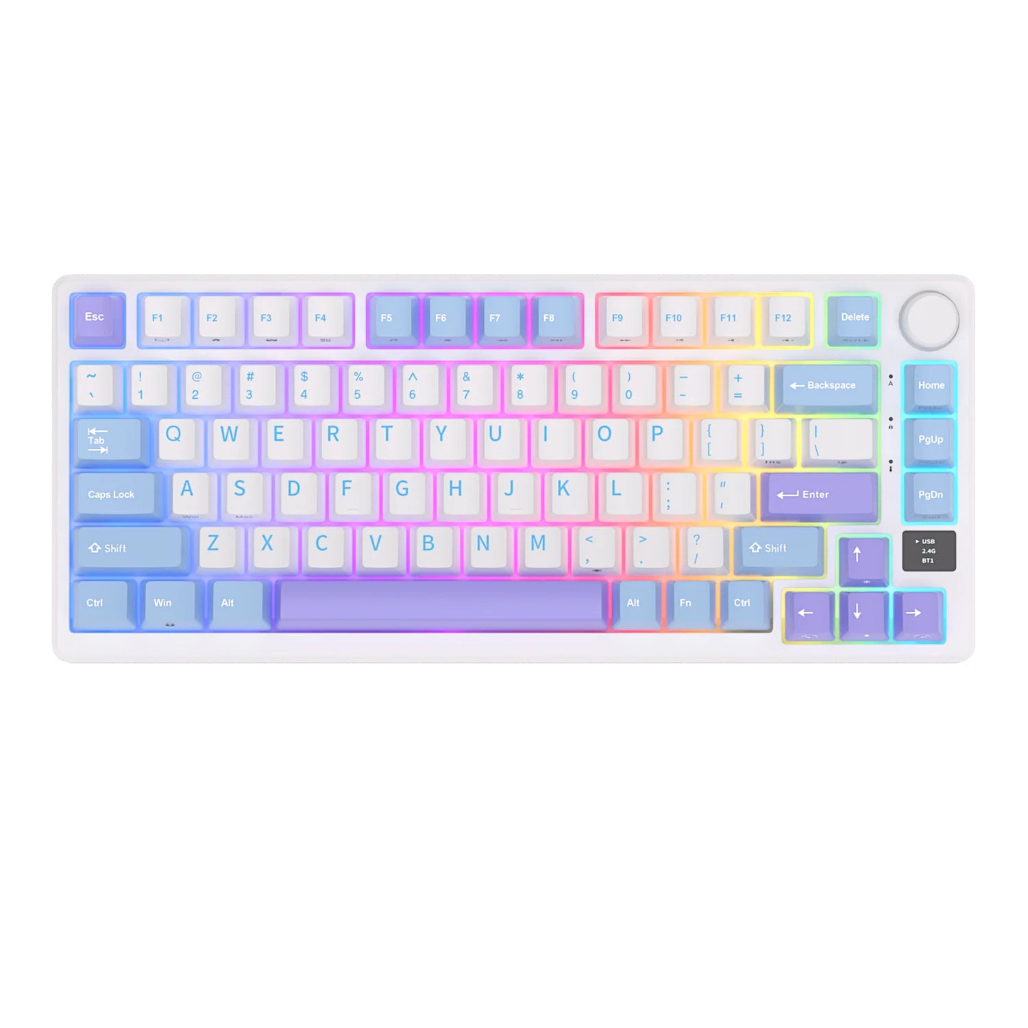 RK ROYAL KLUDGE M75 Gasket Mechanische Tastatur 2,4G Wireless/Bluetooth/USB 75 % RGB Hot-Swap-fähige Gaming-Tastatur mit Display