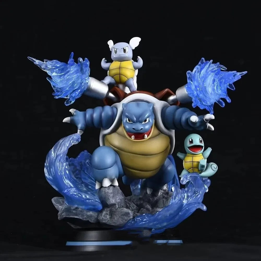 Anime Pokemon Squirtle Wartortle Blasto Battle Ver. GK PVC Action Figure Game Statue Collectible Model Kids Light Up Toys Doll