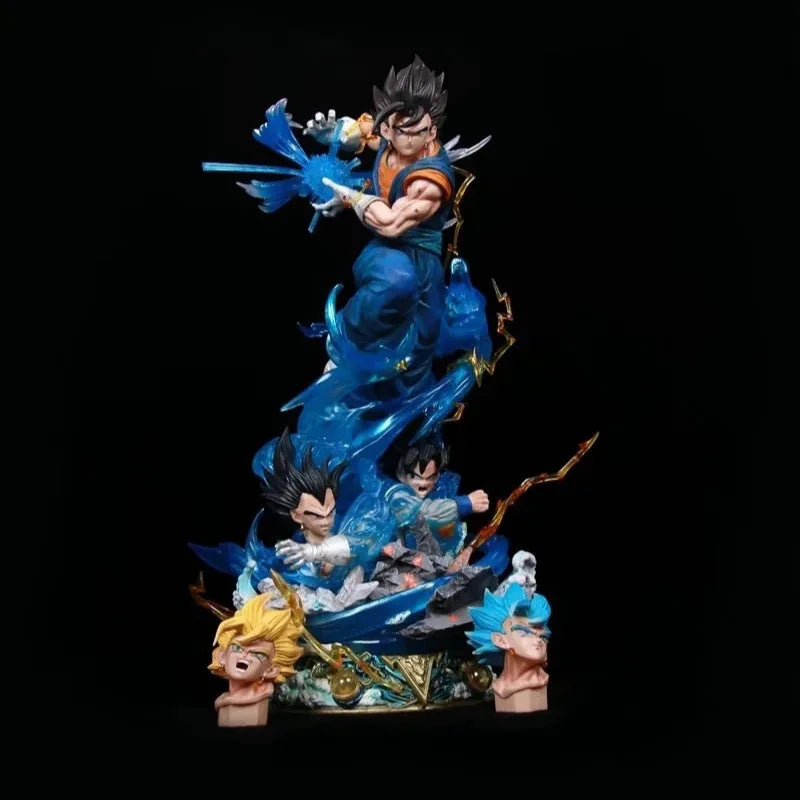 Dragon Ball Vegito Figure: LS Series with 3 Interchangeable Heads & Light-Up Feature Anime Collectible Model Statue for Display