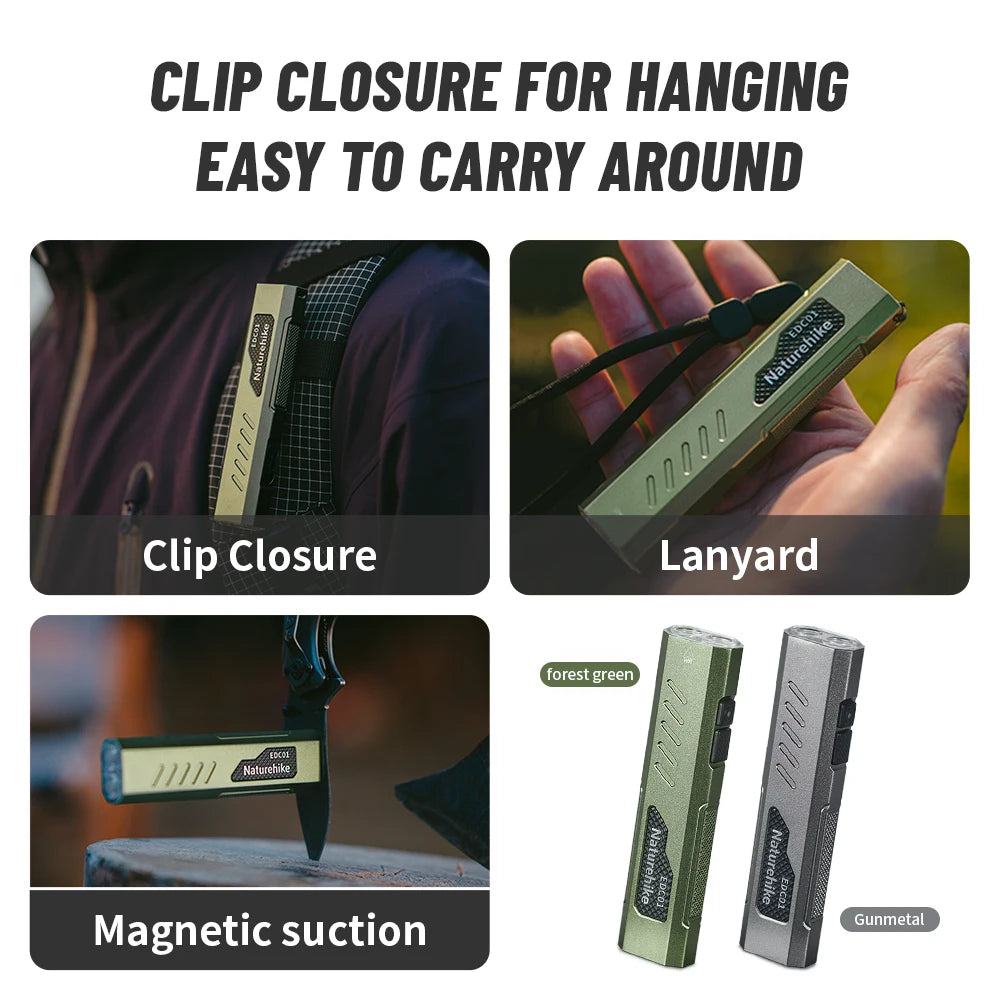 Naturehike EDC01 Flashlight Outdoor Portable Durable Hiking Mountaineering Ultra-bright Rechargeable Small Mini Household Light