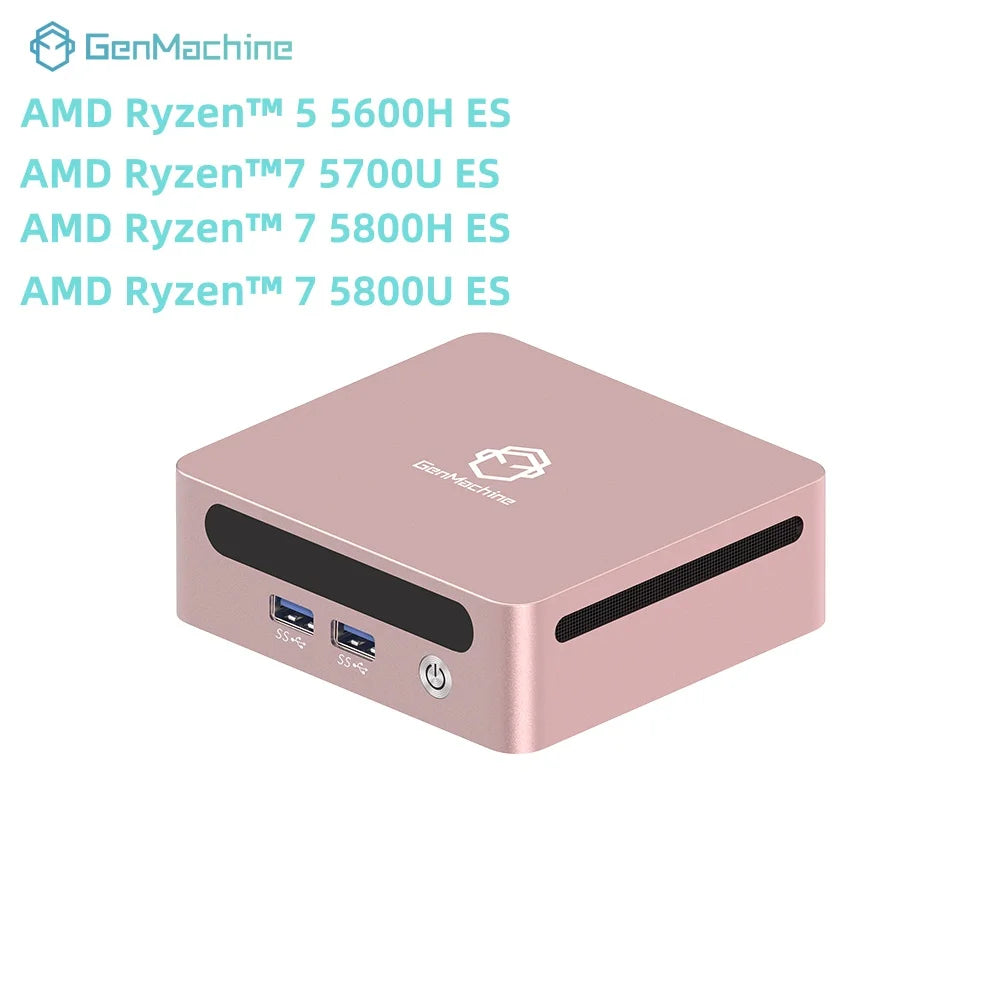 GenMachine Mini-PC AMD Ryzen 5600H 5700U 5800H 5800U ES Windows 11 Ryzen DDR4 WiFi6 Gaming-PC DIY-Gaming-Computer