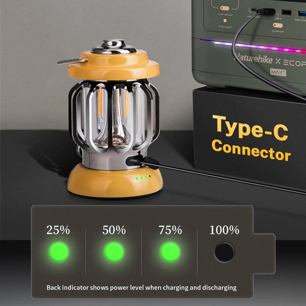 Naturehike 2025 New Ambient Camping Lantern Waterproof Hanging High Edurance Outdoor Lamp Ultralight Travel Hiking LED Lights