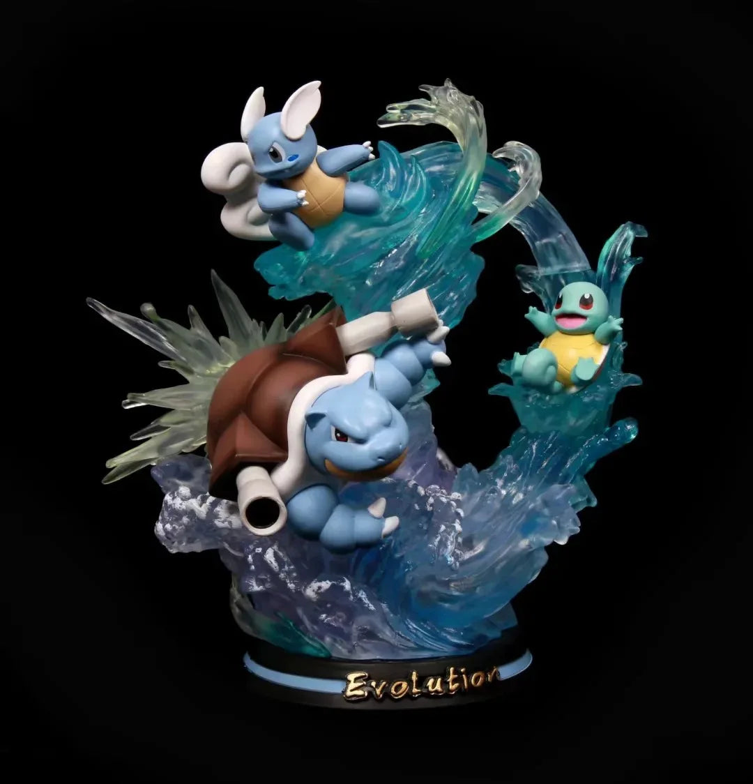 Anime Pokemon Blastoise Squirtle Evolution Ver. GK PVC Action Figure Statue Collectible Model Kids Light Up Toys Doll Gifts 26cm