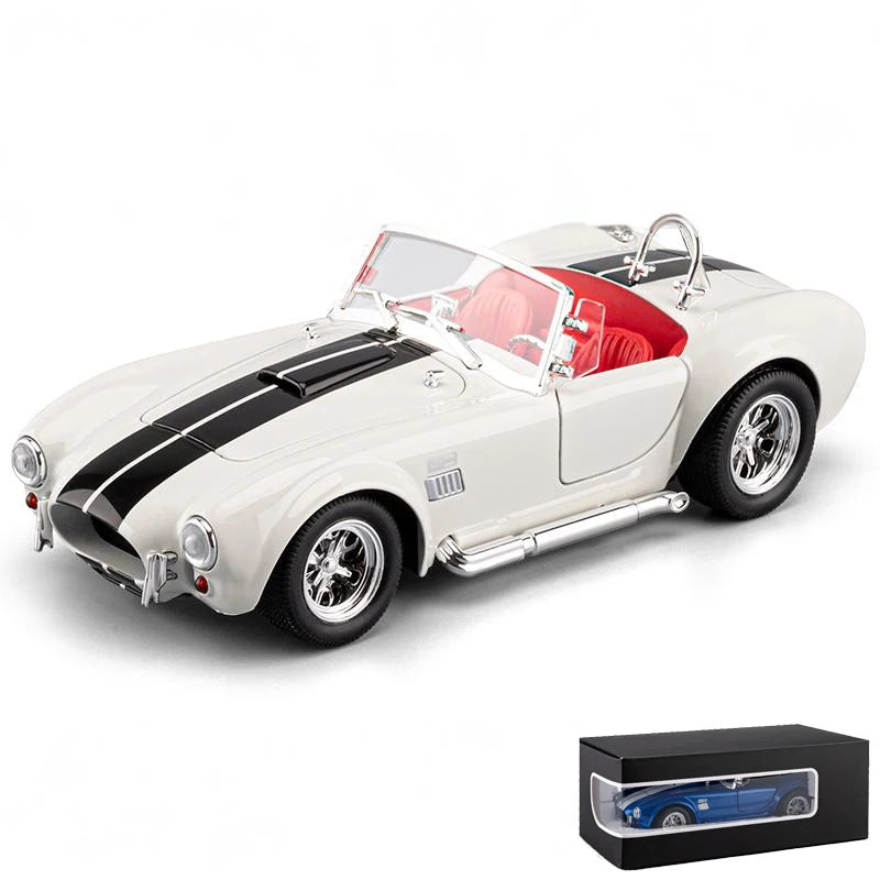 1:24 Ford Shelby Cobra 427 Roadster 1965 S/C Classic vintage car Alloy Metal Diecast Model Car Sound & Light Pull Back Child Toy