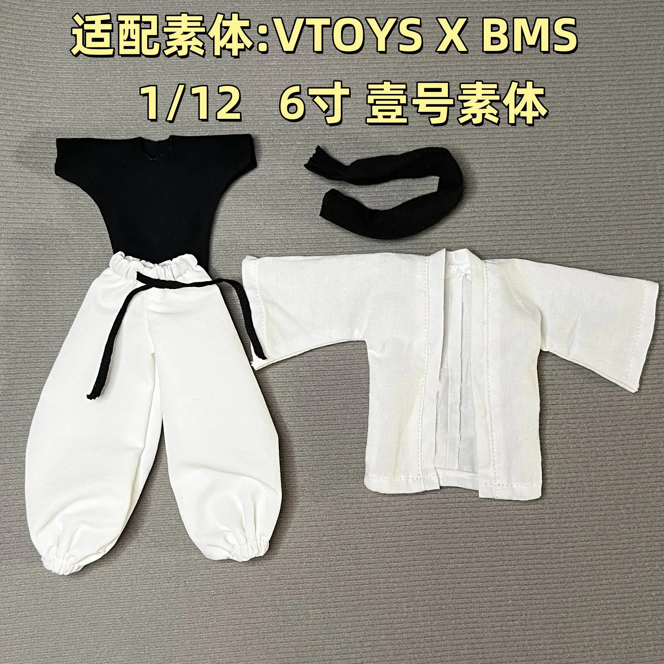Jujutsu Kaisen 1/12 Male Clothes Set Gojo Satoru White Short Robe Pants Tight T-shirt Model for 6" VTOYS X BMS Action Figure Toy