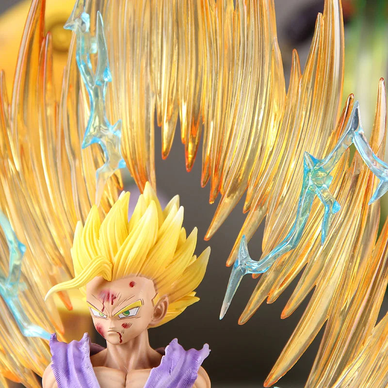 New Dragon Ball Z Anime Figure Jt Super Saiyan 2 Gohan Large Model With Double Head Light-Up Base Background Ssj2 Gk Statue Toys