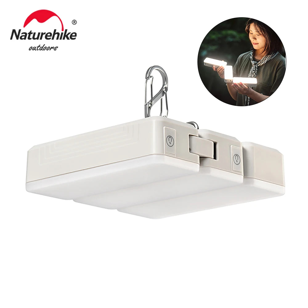 Naturehike Camping Tent Light LED Rechargeable Portable Torch Work Lamp Maintenance Lighting Outdoors Type-C Folding Light