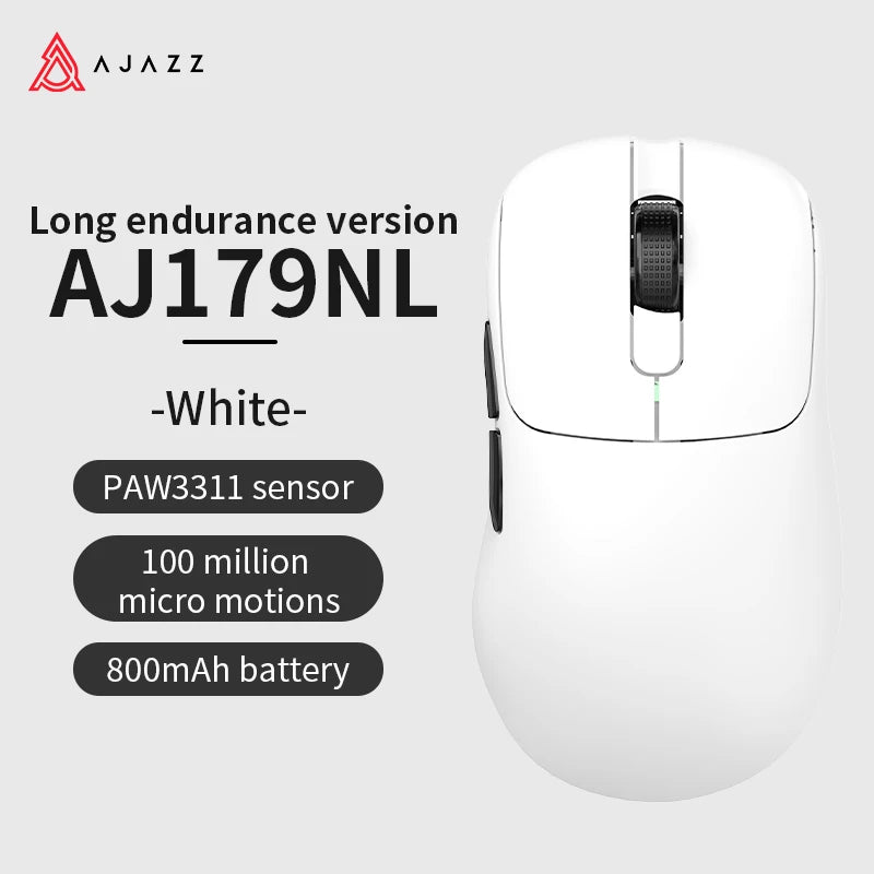 AJAZZ AJ179 PRO PAW3395 Lightweight Wired Wireless Mouse with Magnetic Charging Base Ergonomic Macro Gaming Mouse for PC Laptop