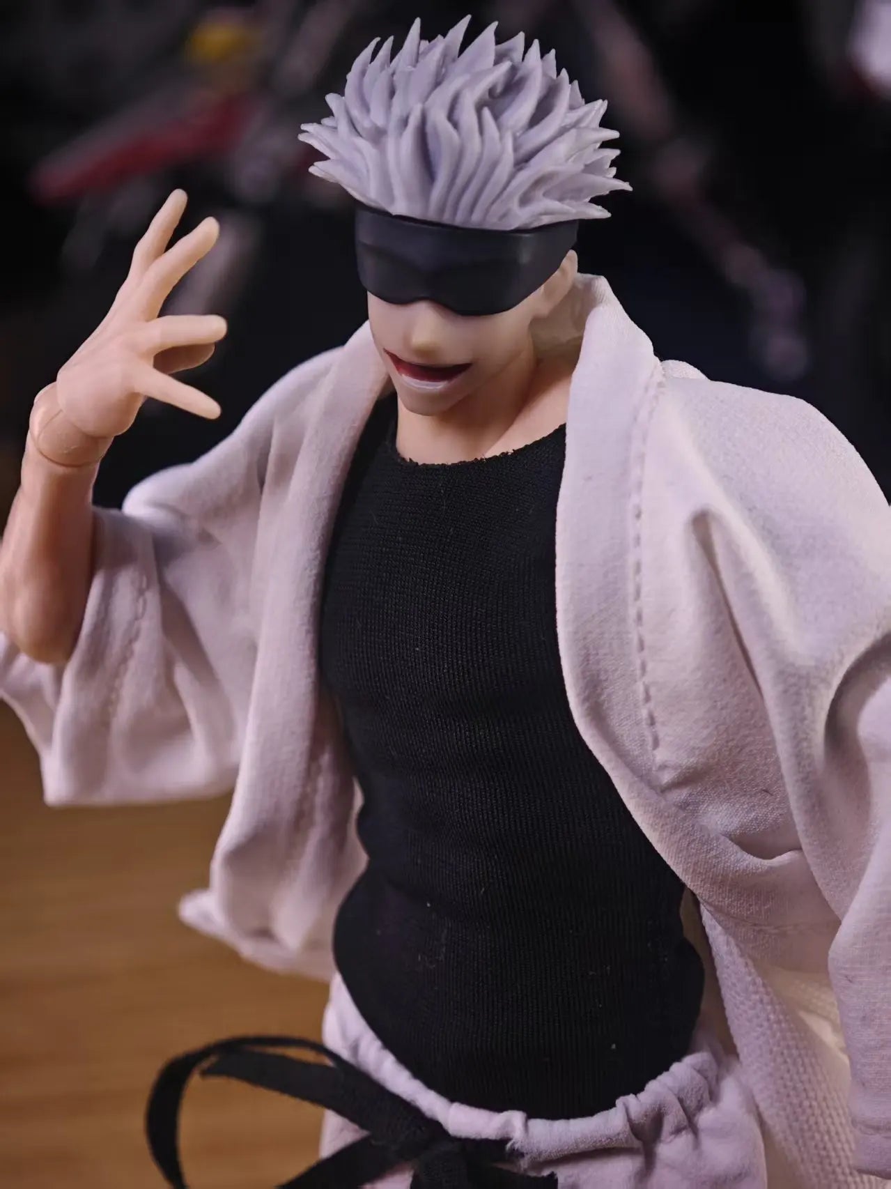 Jujutsu Kaisen 1/12 Male Clothes Set Gojo Satoru White Short Robe Pants Tight T-shirt Model for 6" VTOYS X BMS Action Figure Toy