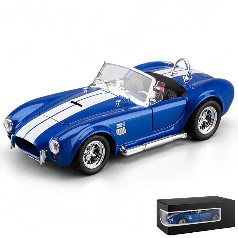 1:24 Ford Shelby Cobra 427 Roadster 1965 S/C Classic vintage car Alloy Metal Diecast Model Car Sound & Light Pull Back Child Toy