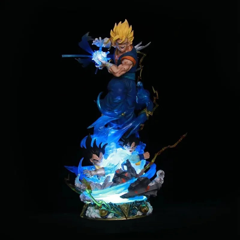 Dragon Ball Vegito Figure: LS Series with 3 Interchangeable Heads & Light-Up Feature Anime Collectible Model Statue for Display