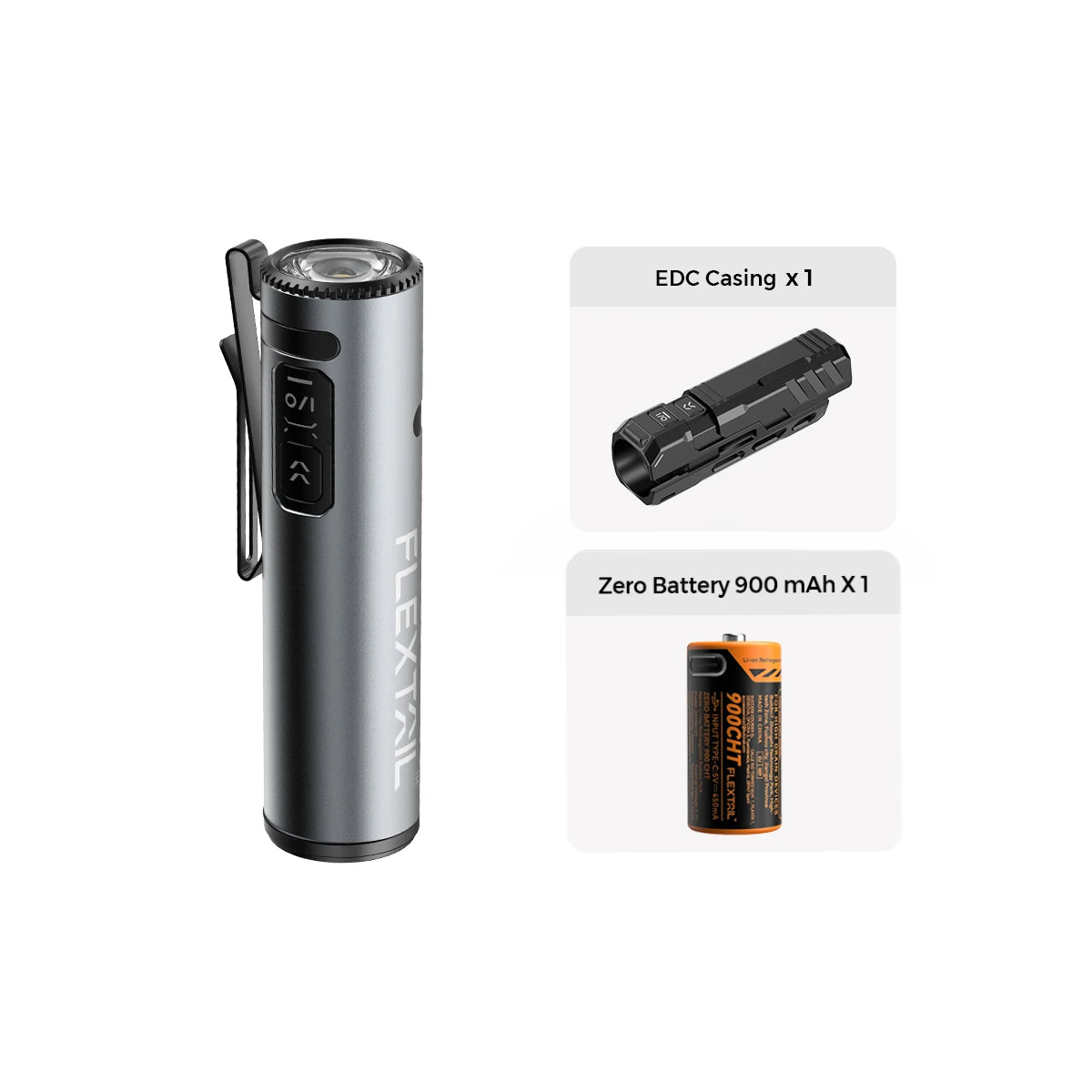 FLEXTAIL ZERO FLASHLIGHT - Tactical Flashlight with EDC Case, Up to 1200 LM, 7 Light Modes, Type-C Charging, IP67 Waterproof