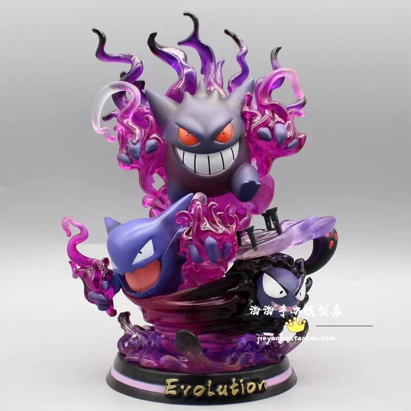 New Pokemon Evolution Mewtwo Figure Charizard Dragonite Blastoise Venusaur Gengar Led Light Anime Figurine Pvc Statue Model Gift