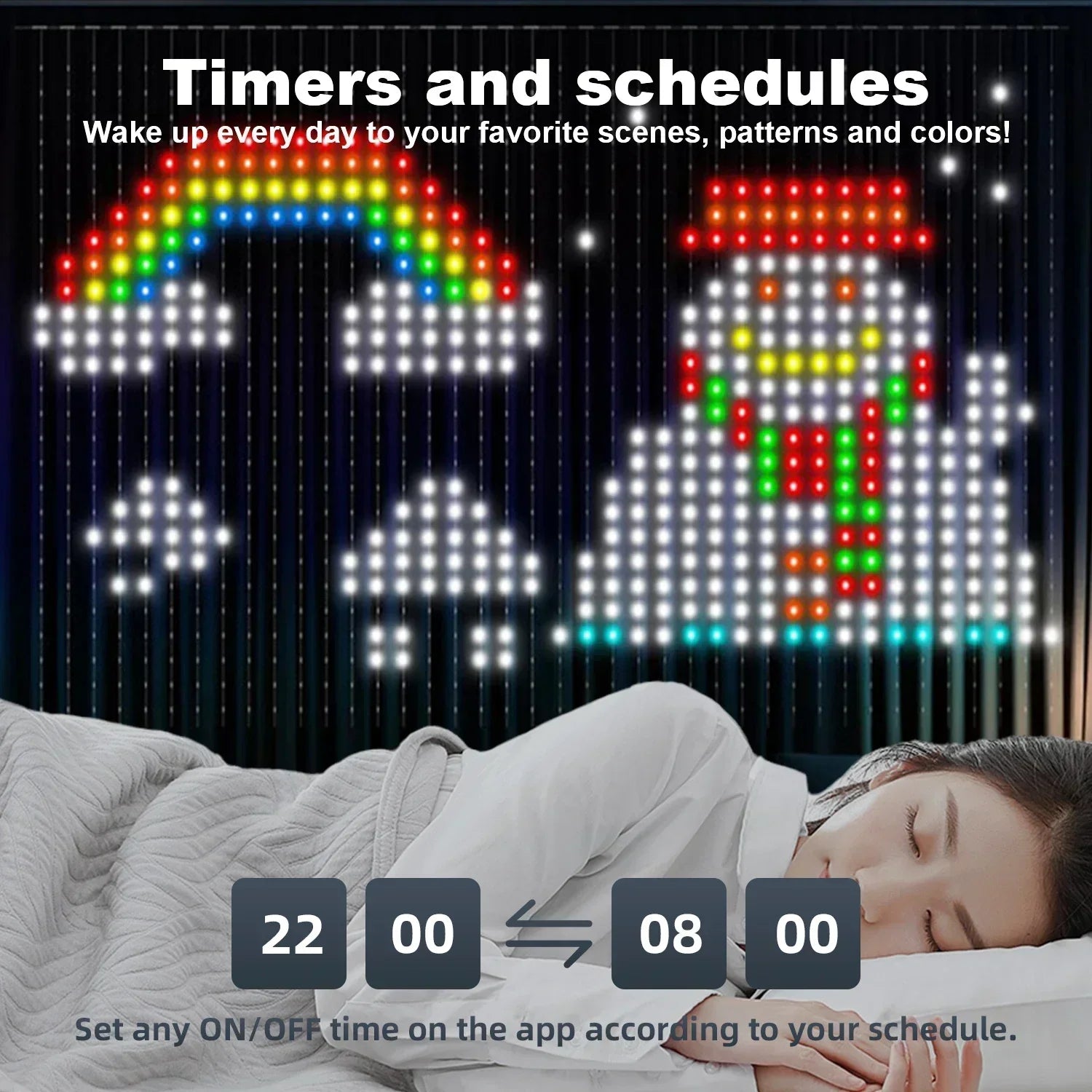 400LEDs Smart Curtain String Light Bluetooth APP Control Christmas Fairy Light DIY Picture Display Garland  Party Wedding Decor