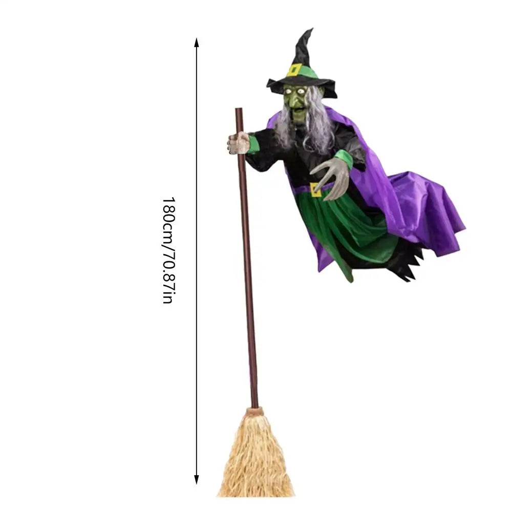 2025 new Spooky Halloween Decor Hovering Witch Prop Outdoor Spooky Witch Festive Lighted Props Halloween Decoration