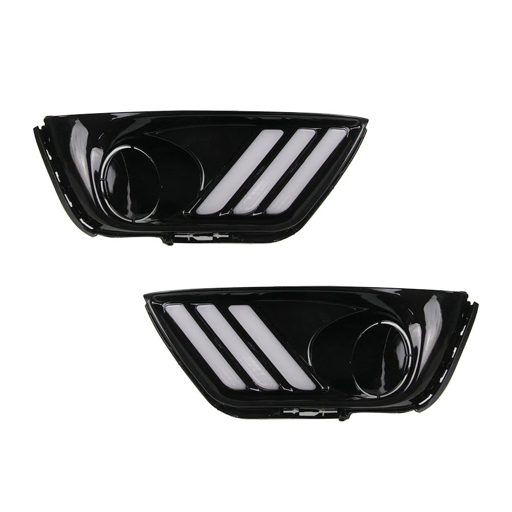 Car LED DRL With Yellow Turn Signal Daytime Running Light Daylight For Jeep Compass 2017 2018 2019 2020 Fog lamp cover
