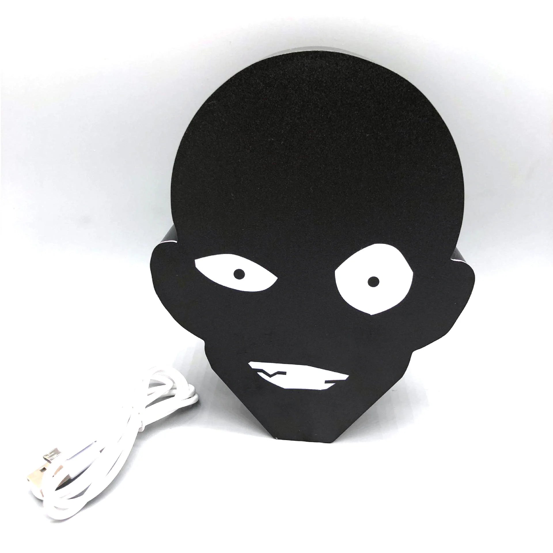 Popular Black Clothed Man Night Light Soft Light Eye Protection Funny Sand Sculpture Horror Bedhead Atmosphere Light Decoration