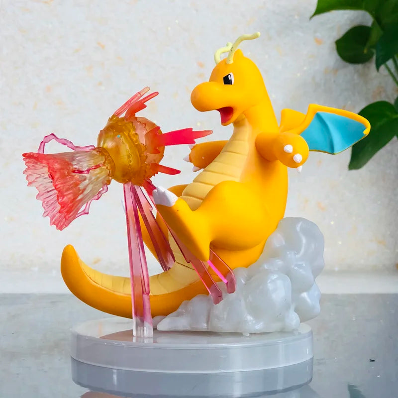 New Pokemon Evolution Mewtwo Figure Charizard Dragonite Blastoise Venusaur Gengar Led Light Anime Figurine Pvc Statue Model Gift