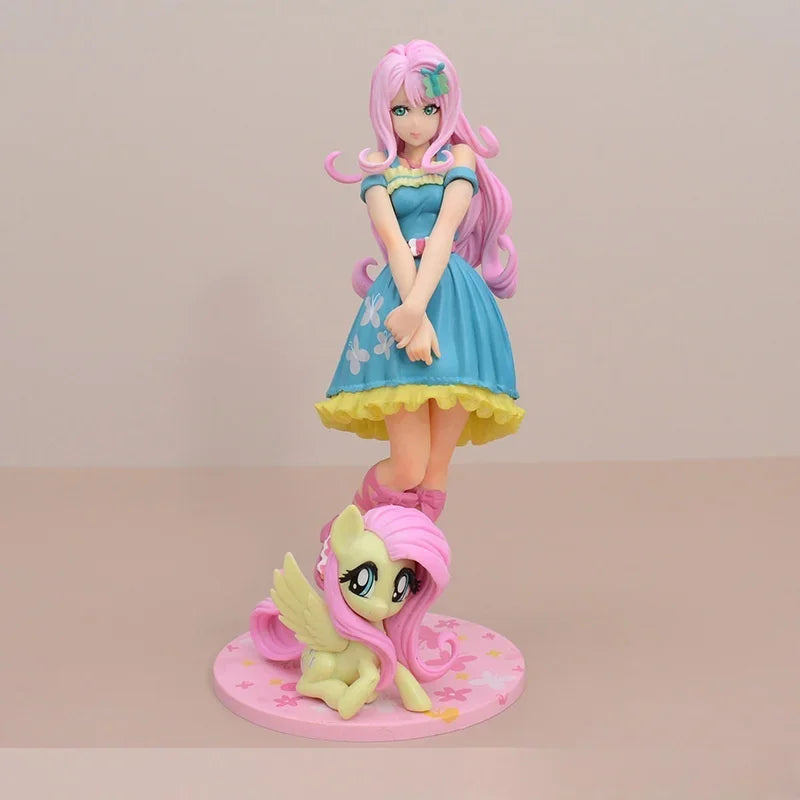 New My Little Poni Series Rainbow Anime Figure Cute Doll Applejack Toy Fluttershy Twi Light Sparkle Model Doll Toy Birthday Gift
