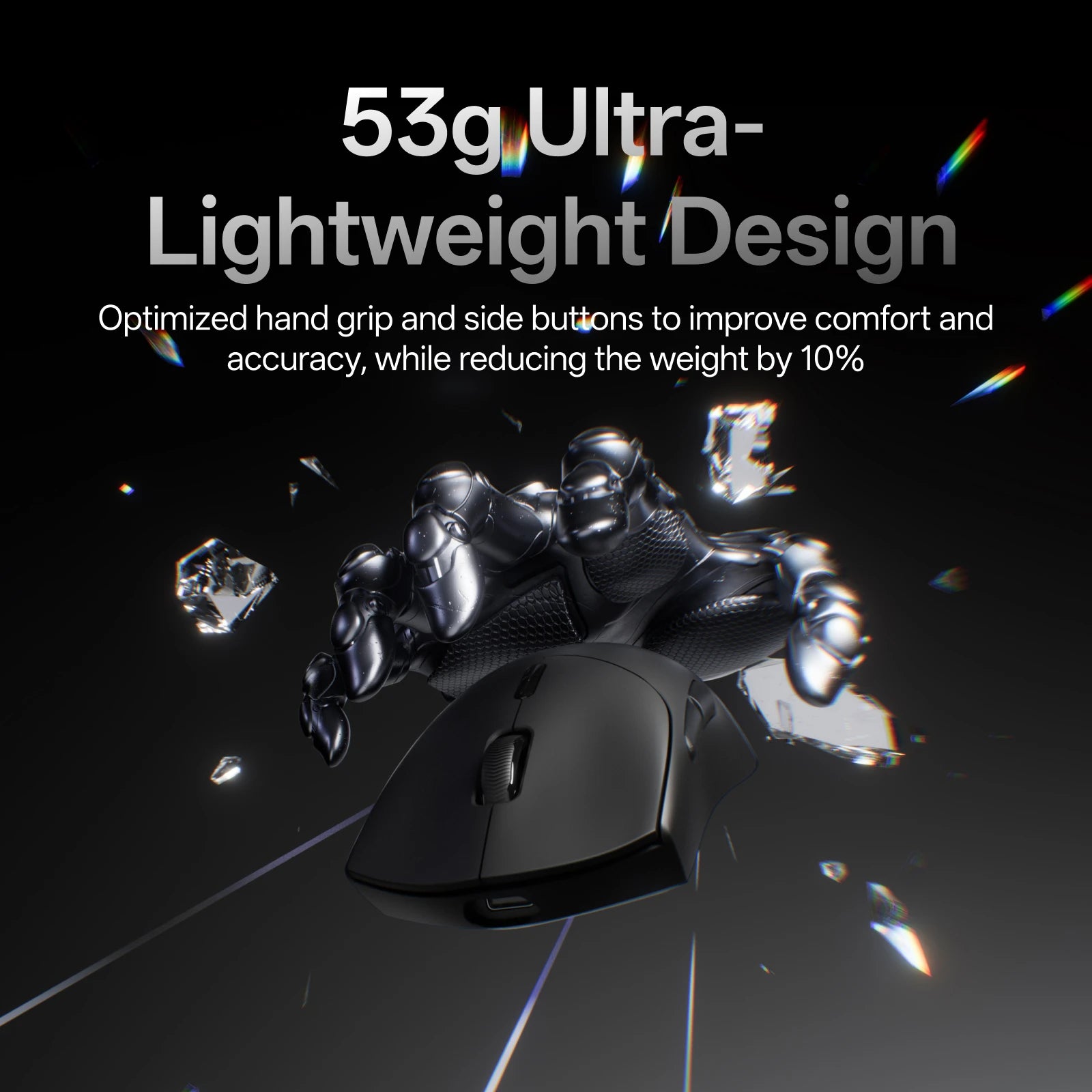 Rapoo VT7 /VT7 MAX Wireless Gaming Mouse True 8K Wireless Polling Rate 53g Lightweight Up to 500Hr Battery Life Macro Enabled