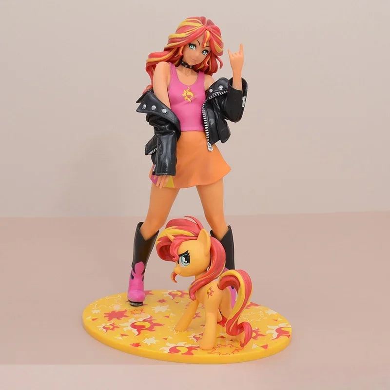New My Little Poni Series Rainbow Anime Figure Cute Doll Applejack Toy Fluttershy Twi Light Sparkle Model Doll Toy Birthday Gift