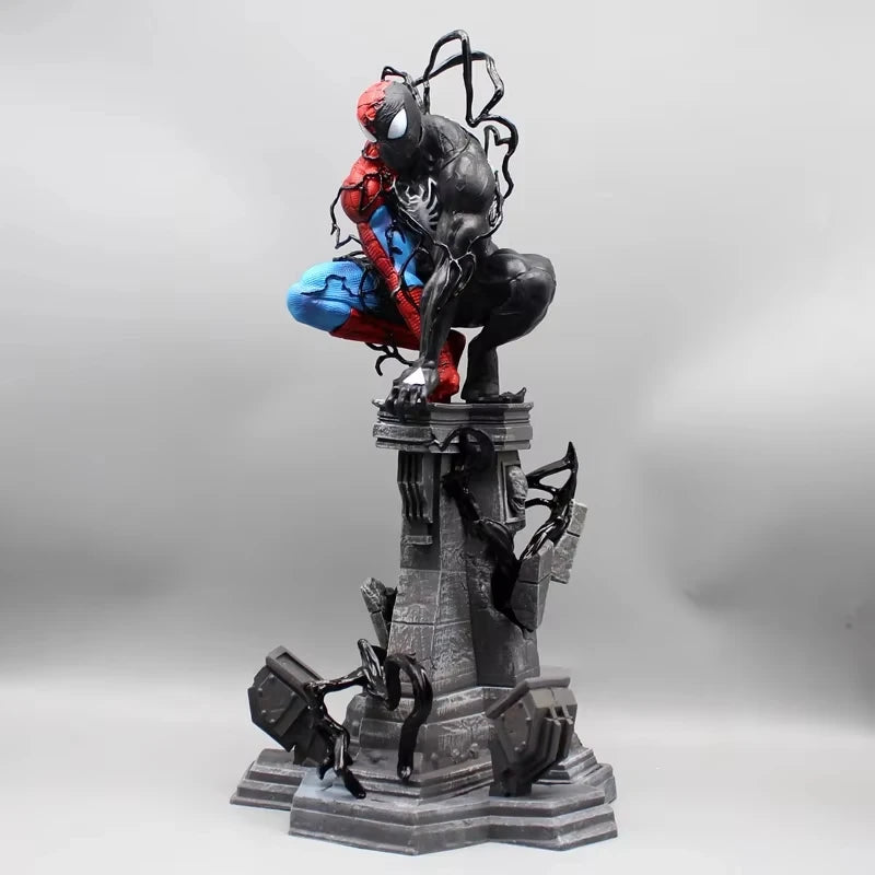 Spiderman Venom Symbiote Anime Figure Spider Man Venom Figurine With Light Pvc Desk Decor Statue Model Doll Collection Toy Gifts