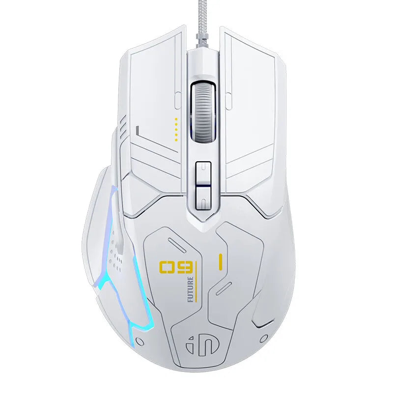 Inphic PG9 Wired Mouse 75g Lightweight Gaming Mouse for Esports Games 12800DPI 6 Buttons RGB light effect