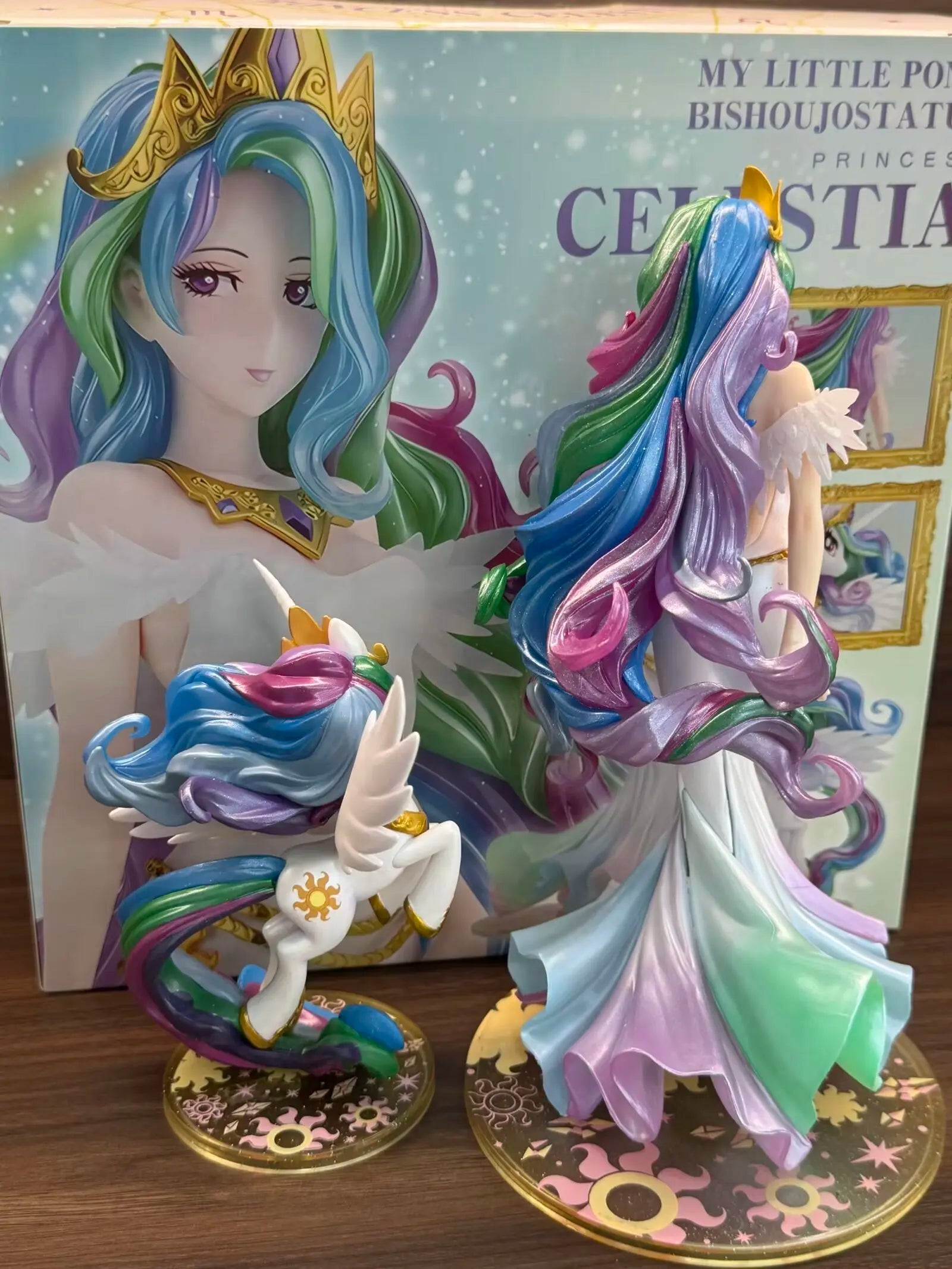 Bishoujo Statue Princess Celestia Twilight Sparkle Fluttershy Anime PVC Action Figure Toy Collection Model Doll