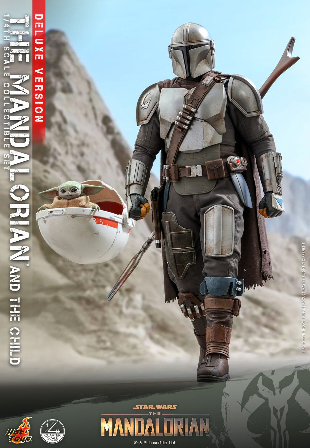 HOTTOYS 1/4 Mandalorian Baby Yoda Deluxe Articulated Figure QS017