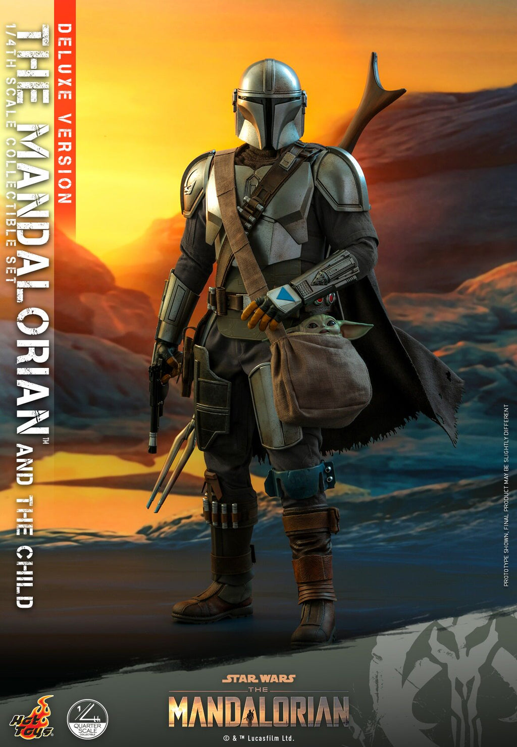 HOTTOYS 1/4 Mandalorian Baby Yoda Deluxe Articulated Figure QS017