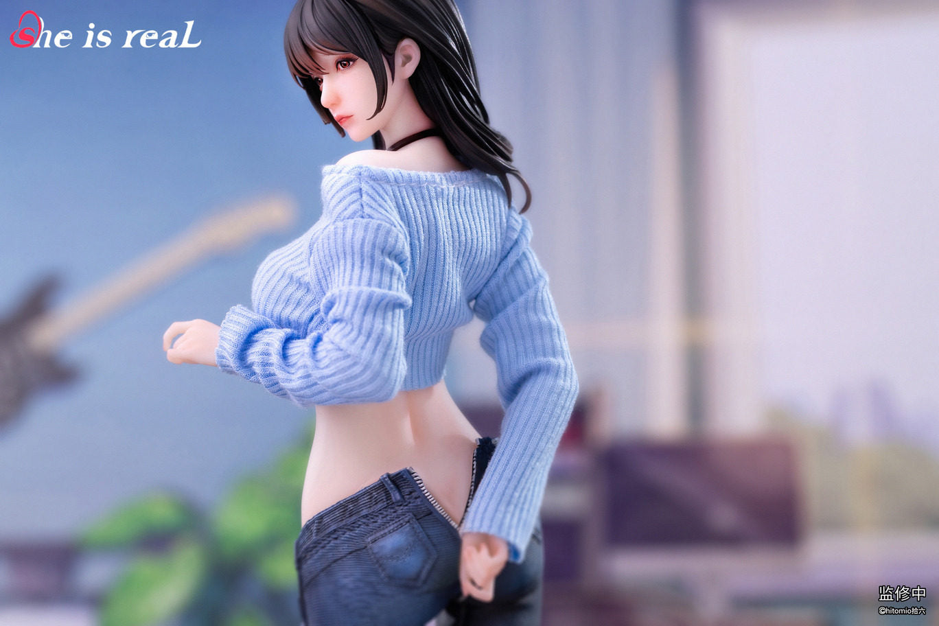 She is real: Hitomio 16 — "Guitar Girl" — Statue-Grade Head Sculpt Figure (Includes Bonus Item) Licensed Version