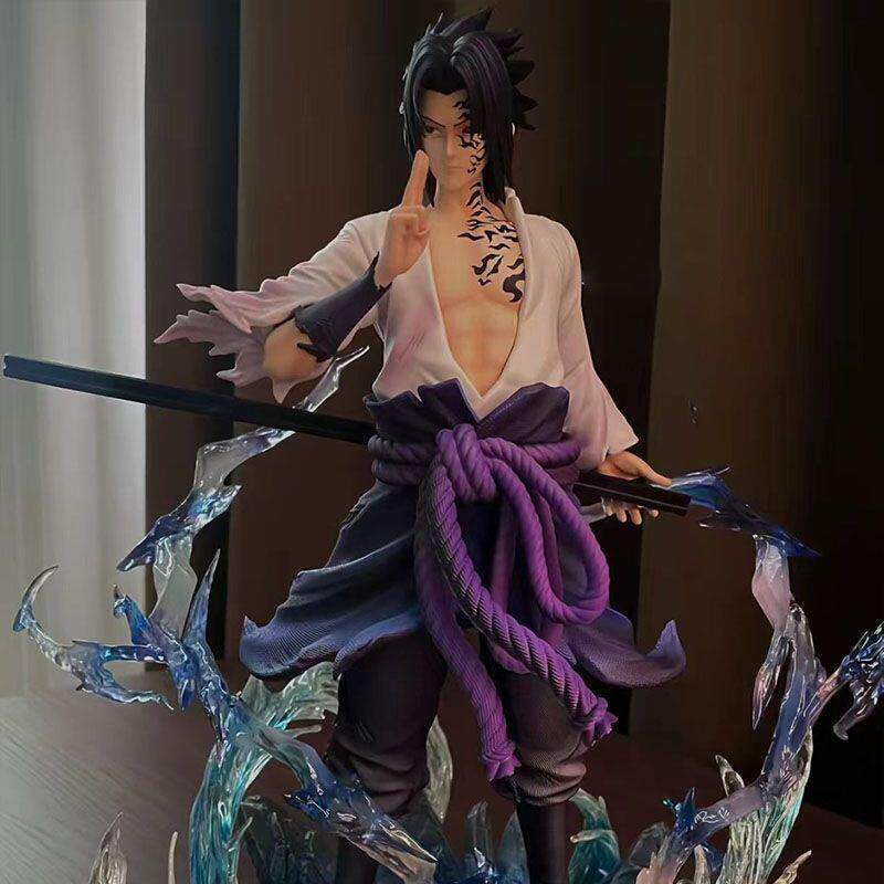 Naruto large size 33CM luminous curse seal Sasuke figure model GK statue figure