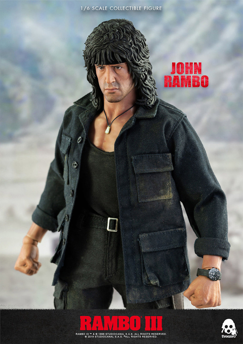 Threezero 3A 1/6 First Blood 3 Rambo Stallone Figure 3Z0169