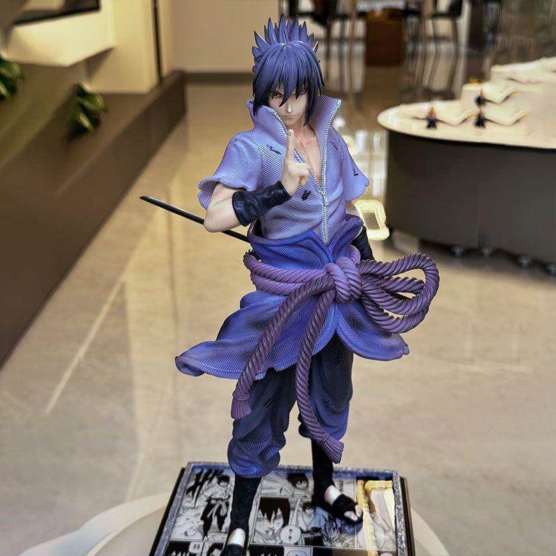 Naruto anime peripheral figures double-headed sculpture 36cm Samsara Eye Sasuke limited edition GK figure