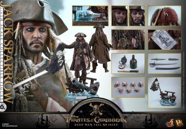 Hottoys HT 1/6 DX15 06 Pirates of the Caribbean 5: Dead Men Tell No Tales Captain Jack Sparrow action figure
