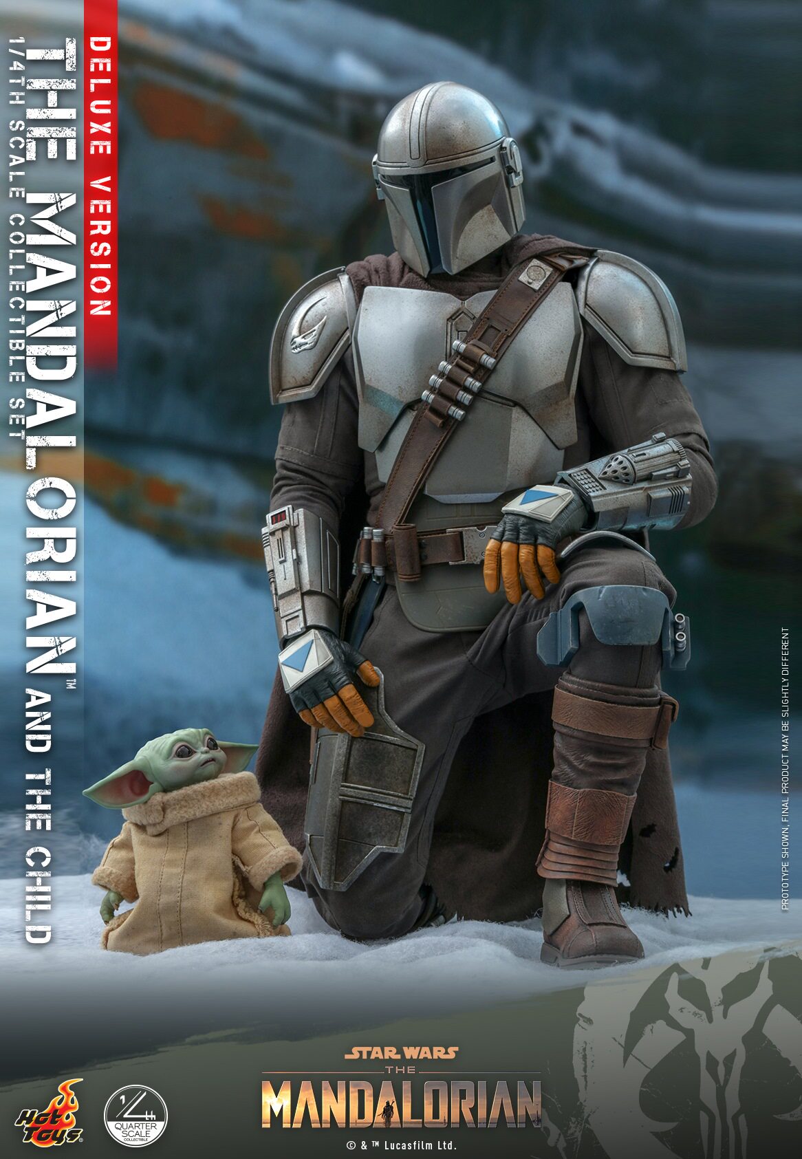HOTTOYS 1/4 Mandalorian Baby Yoda Deluxe Articulated Figure QS017