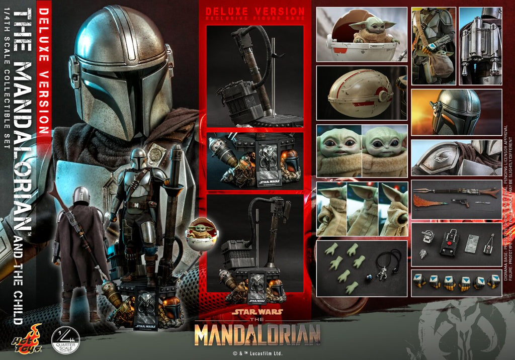HOTTOYS 1/4 Mandalorian Baby Yoda Deluxe Articulated Figure QS017