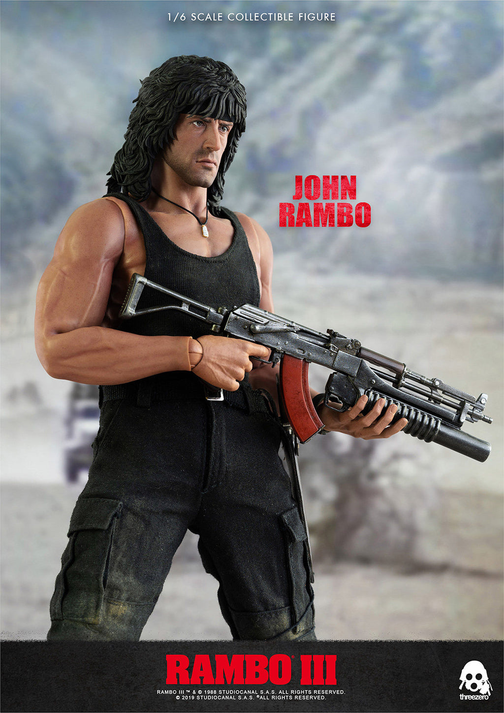 Threezero 3A 1/6 First Blood 3 Rambo Stallone Figure 3Z0169