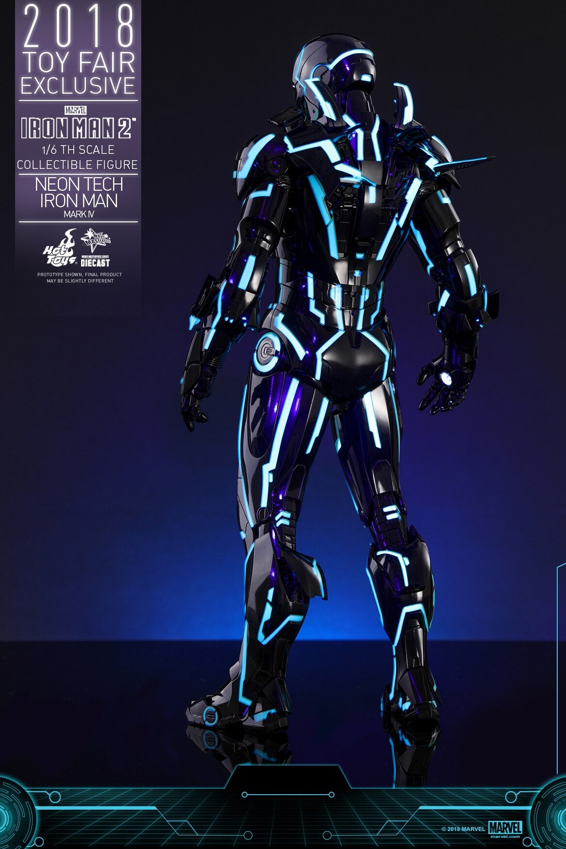 HOTTOYS HT MMS485D24 1/6 Iron Man Alloy Nightclub MK4 Light Speed Blue Action Figure