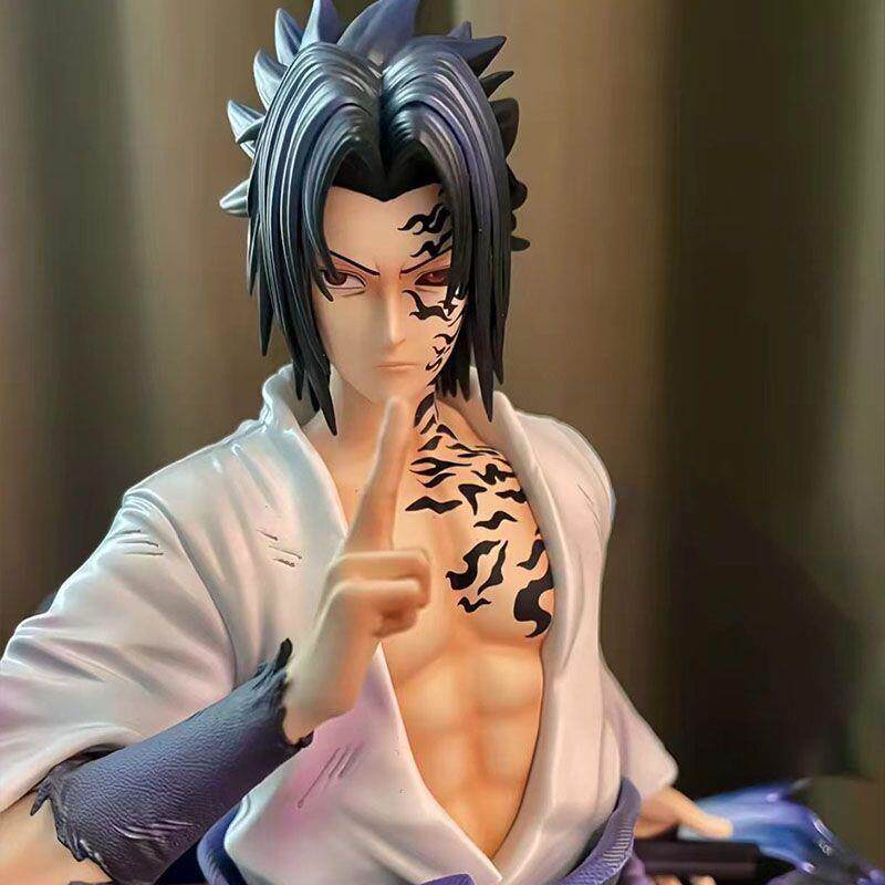 Naruto large size 33CM luminous curse seal Sasuke figure model GK statue figure