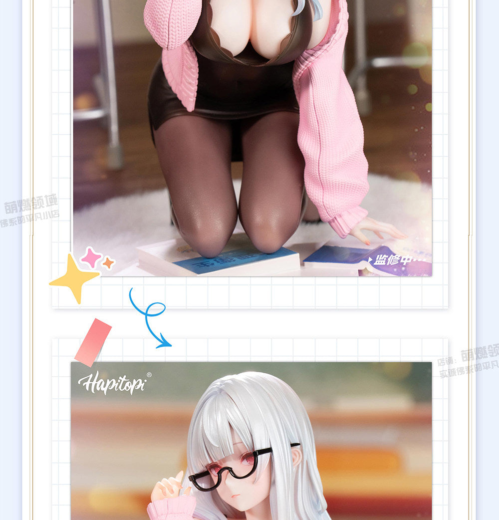 Pre-order Hapitopi — 1/6 Scale Figure: Female Health Education Teacher (Glasses, Kneeling Pose, Lace Accents)