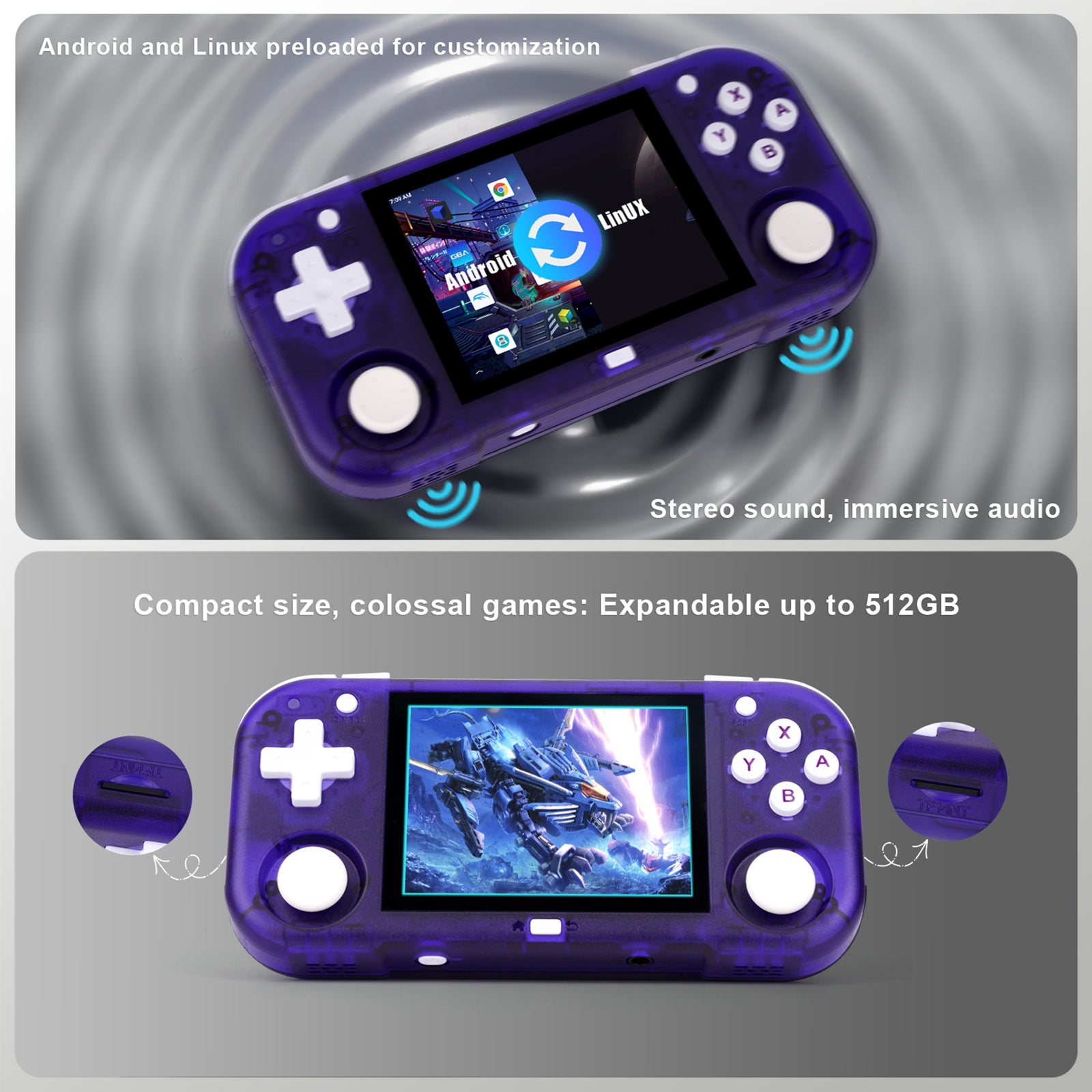 MINI ZERO 28 Handheld Game Console 64-bit Android System 2.8 Inch IPS 640*480