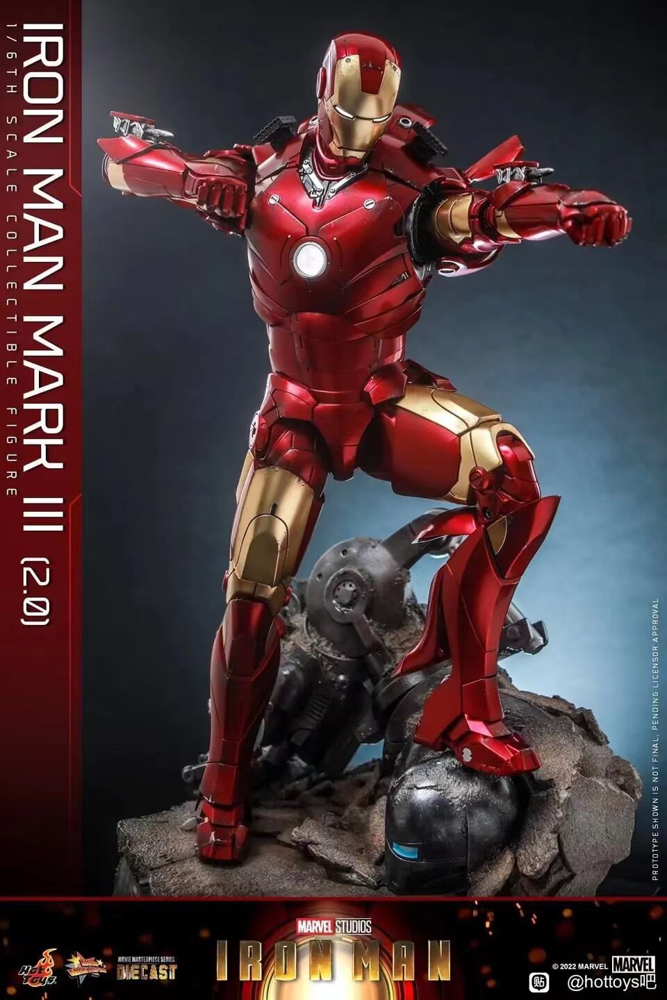 HOTTOYS 1/6 Iron Man Mark 3 MK3 Alloy Articulated Figure MMS664D48