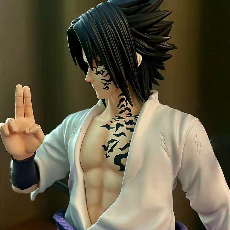 Naruto large size 33CM luminous curse seal Sasuke figure model GK statue figure