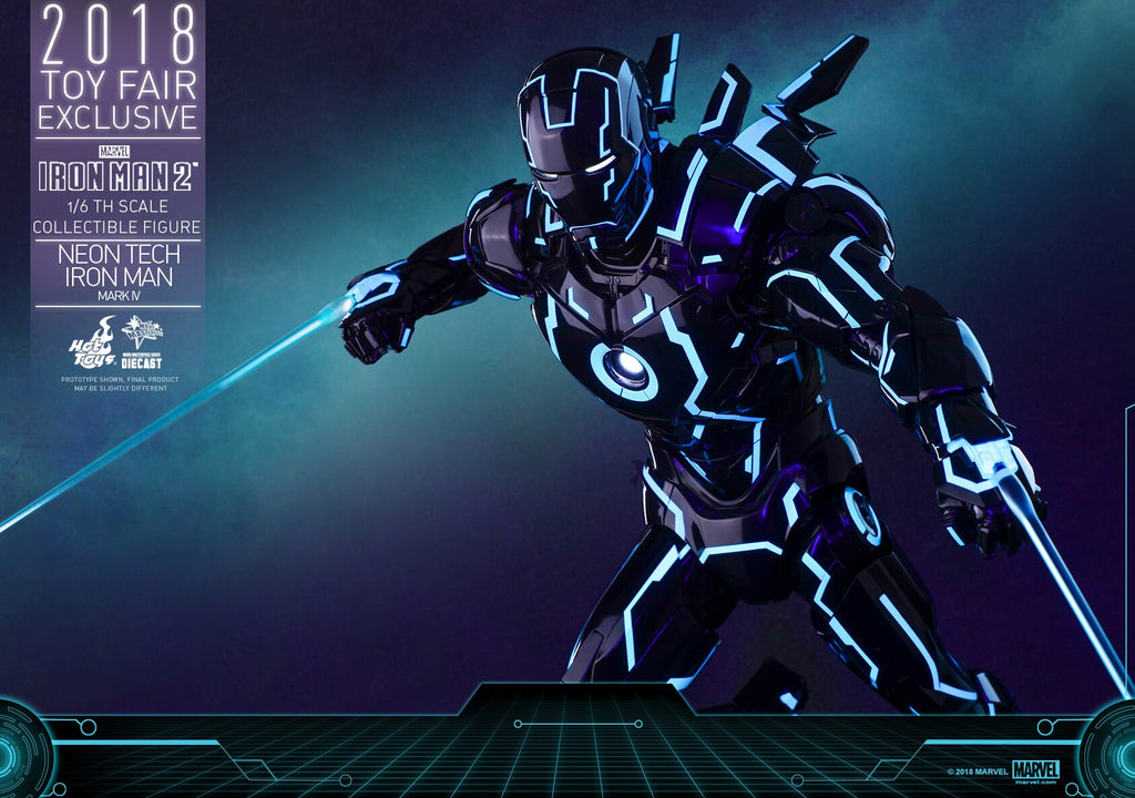 HOTTOYS HT MMS485D24 1/6 Iron Man Alloy Nightclub MK4 Light Speed Blue Action Figure