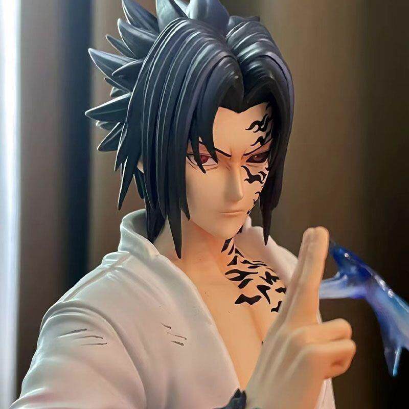Naruto large size 33CM luminous curse seal Sasuke figure model GK statue figure
