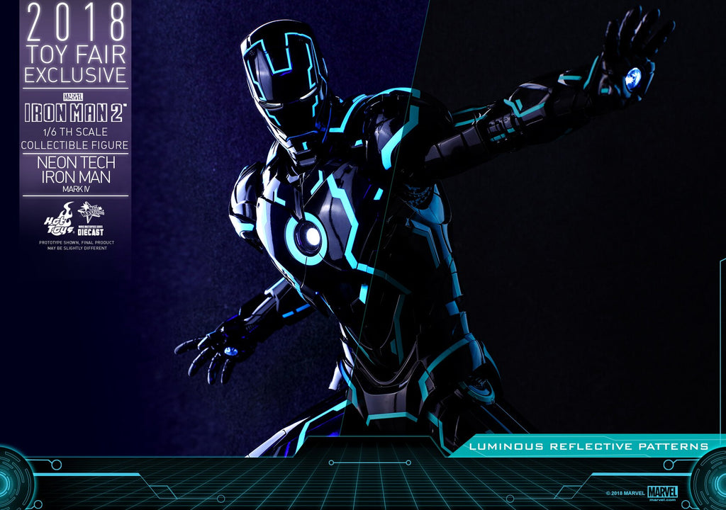 HOTTOYS HT MMS485D24 1/6 Iron Man Alloy Nightclub MK4 Light Speed Blue Action Figure