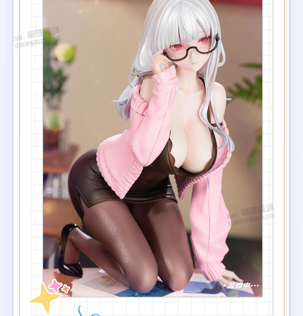 Pre-order Hapitopi — 1/6 Scale Figure: Female Health Education Teacher (Glasses, Kneeling Pose, Lace Accents)