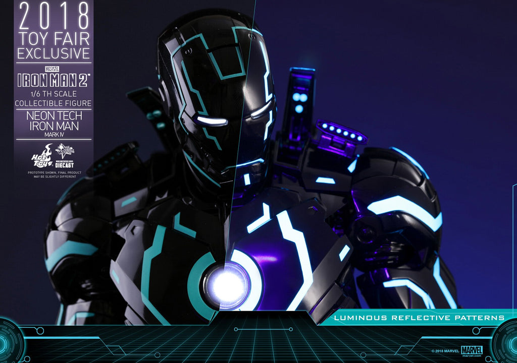 HOTTOYS HT MMS485D24 1/6 Iron Man Alloy Nightclub MK4 Light Speed Blue Action Figure