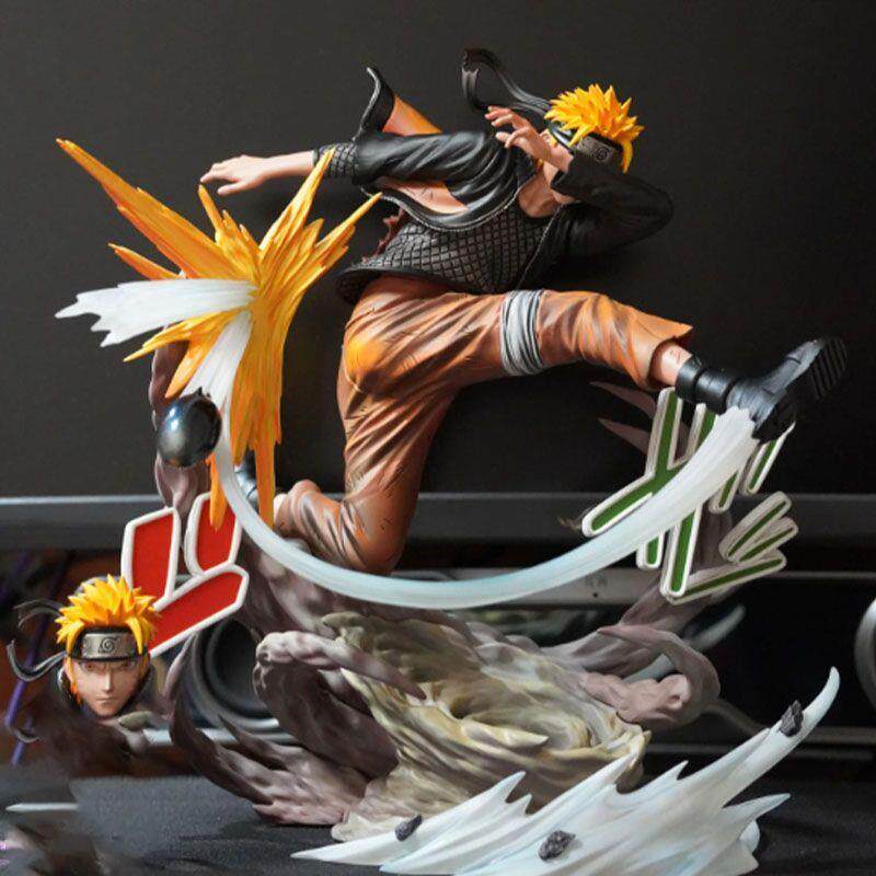 Naruto model ornaments with exquisite 23CM ninja series rescue Naruto double-headed sculpture limited edition
